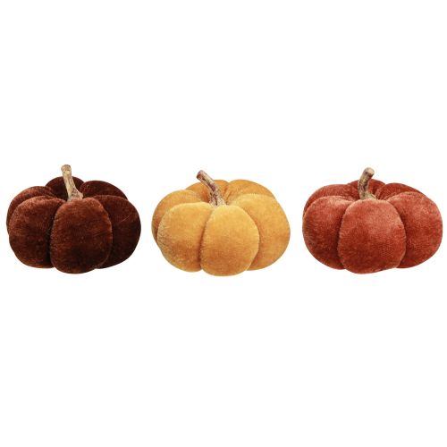 Artikel Tyg Pumpor Pumpa Dekoration Gul Brun Sammetslen Ø7cm 9 st