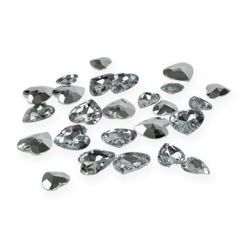 Floristik24 Scatterdekoration akrylhjärtan silver 2cm - 3cm 120 st
