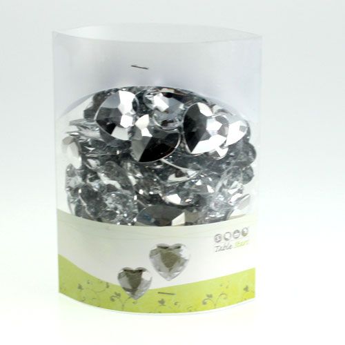 Floristik24 Scatterdekoration akrylhjärtan silver 2cm - 3cm 120 st
