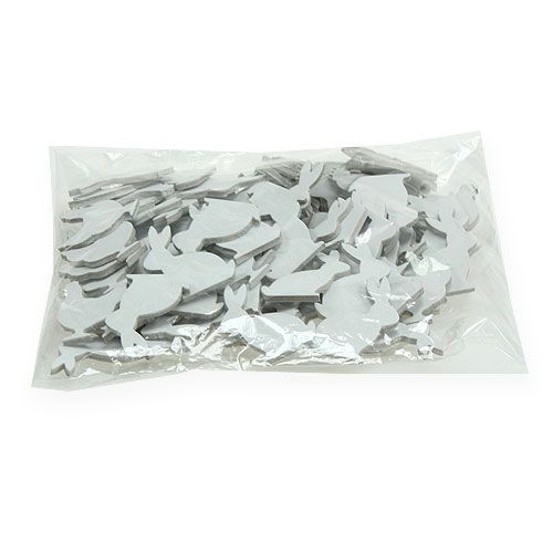 Floristik24 Scatter dekoration påsk kyckling, kaninvit 4cm 96p