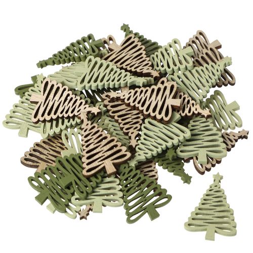Artikel Scatter julgran stjärna grön 3x4,5cm 72 st