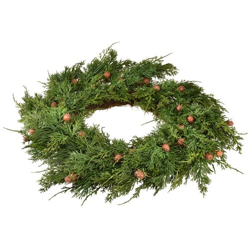 Floristik24 Grankrans Thuja med knoppar bas vinkrans Ø50cm