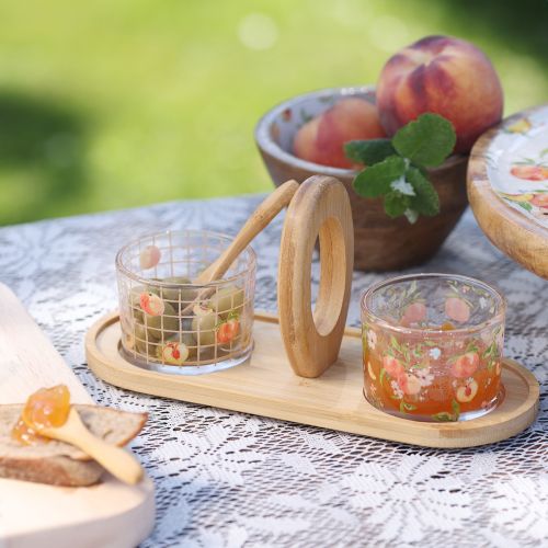 Artikel Tapasset med motiv persika bordsdekoration sommar 23×9×10,5 cm