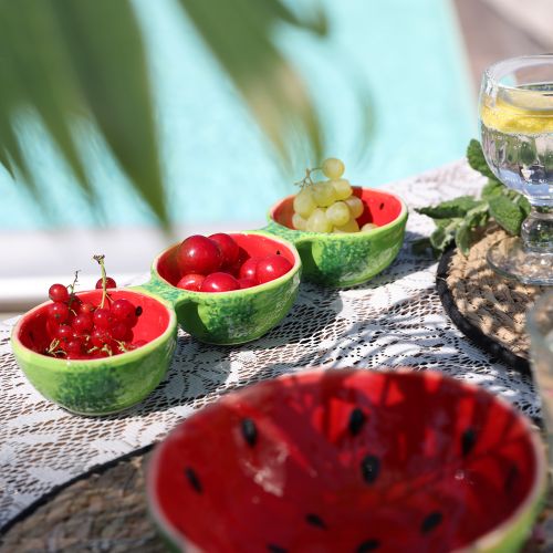 Artikel Tapas Set Vattenmelon Dip skålar Keramik 8,5×28cm 1st