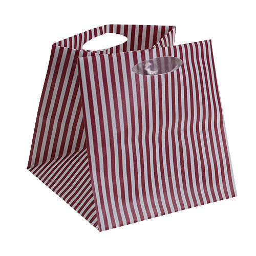 Floristik24 Väska plast Bordeaux sort. 12cm x 12cm 12st
