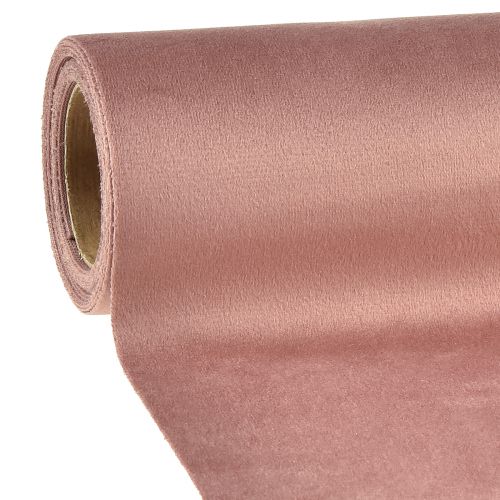 Floristik24 Bordslöpare i sammet gammalrosa, 28×270cm - Elegant bordslöpare dekorativt tyg för din festliga bordsdekoration