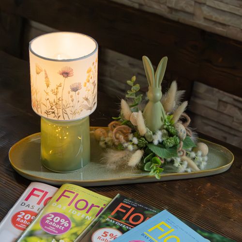 Artikel LED-bordslampa med blommönster för elegant vardagsrumsbelysning, 23 cm