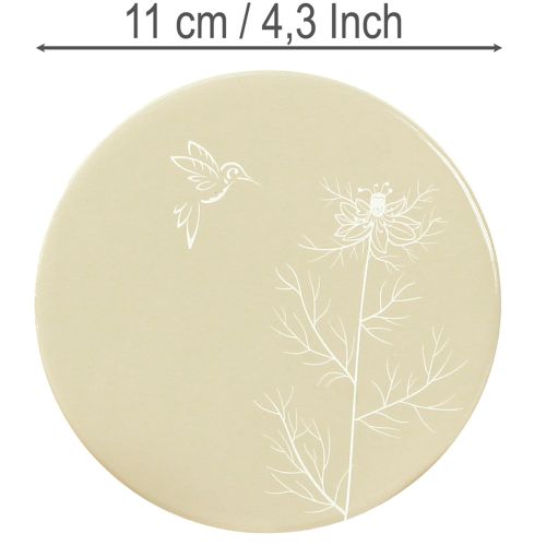Artikel Bordsunderlägg Spring Bird Brun Vit Ø11cm 6 st