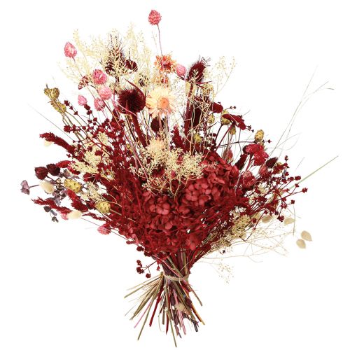 Artikel Torkad blombukett tistel dekoration i vinröd 40cm 80g