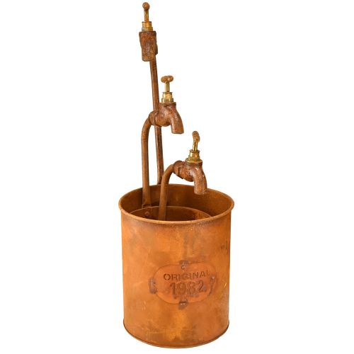 Planteringskruka patina dekorativ metall med kran H25/37/43cm set om 3 st | Floristik24.se