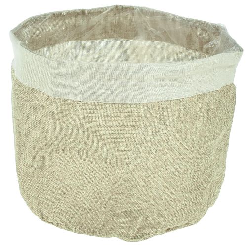 Floristik24 Planterkorg Jute Tyg Korg Utensilo Naturlig Ø21cm H19cm 3st