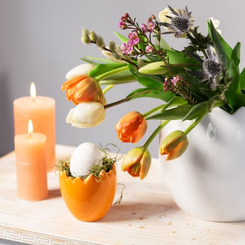 Floristik24 Planteringskruka Påskägg Stort ägg Keramik växtkruka Vit 20×18cm