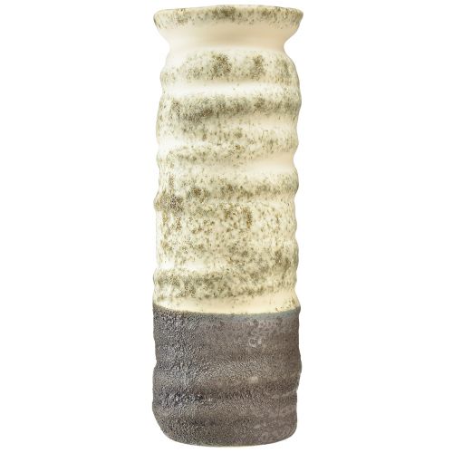 Artikel Vas keramisk dekoration för torrblommor krämgrågrön H34cm