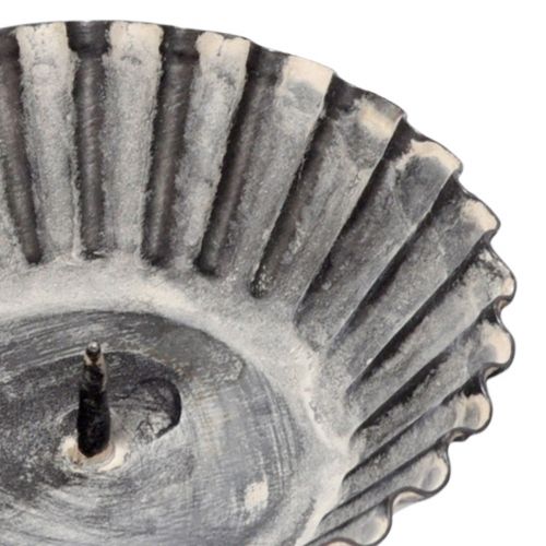 Artikel Vintage ljushållare för pelarljus för insättning grå Ø8,5cm 4 st