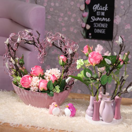 Artikel Dekorativ fågelfigur, söt och färgglad design för vardagsrummet, 6 cm, 6 stycken