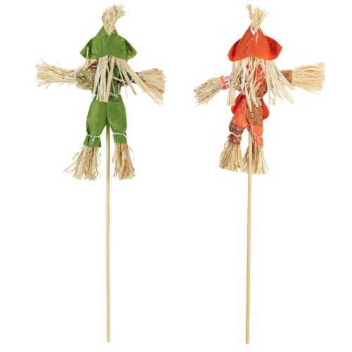 Artikel Fågelskrämmablomstänger gröna orange H16cm 16 st