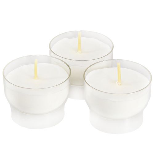 Floristik24 Votivljus i vitt med skål Ø4,3cm 25 st