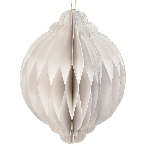 Honeycomb boll julkula papper vit FSC Ø15cm H20cm
