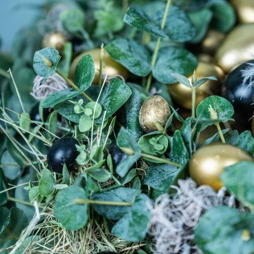 Artikel Vaktelägg som dekoration tomt guld 3cm 50 st