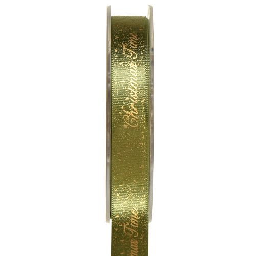Julband Christmas Time Band Grönt Guld 15mm 20m