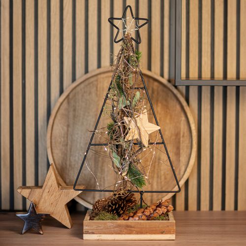 Artikel Metalljulgran med stjärna och bricka – 25x18x66 cm – Modern juldekoration