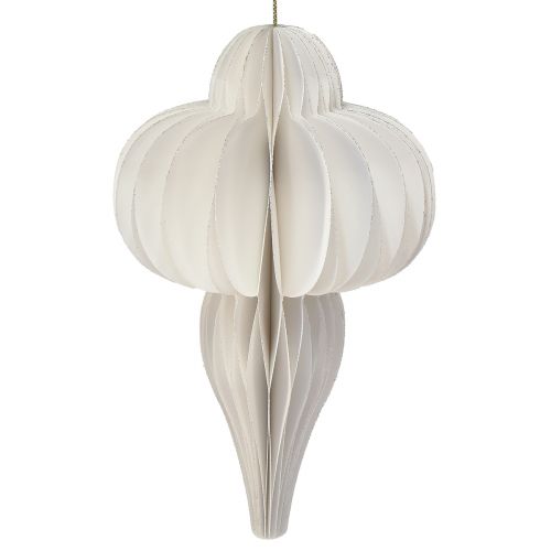 Floristik24 Julkula papper honeycomb dekoration lök vit FSC Ø12cm