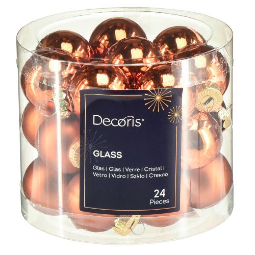 Artikel Julkulor orange mini glaskulor Ø2,5cm 22 st
