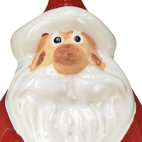 Artikel Keramisk jultomtefigur, röd och vit, 6,4cm – Festlig juldekoration – 6 st