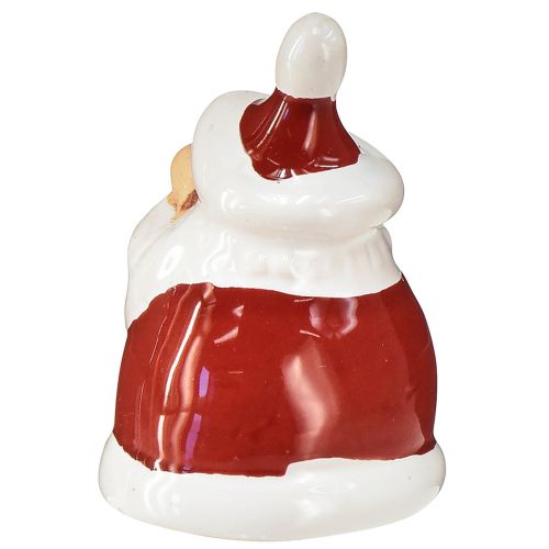 Artikel Keramisk jultomtefigur, röd och vit, 6,4cm – Festlig juldekoration – 6 st