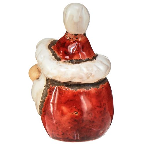 Artikel Keramisk jultomtefigur, röd, 7cm – Festlig juldekoration – 6 st