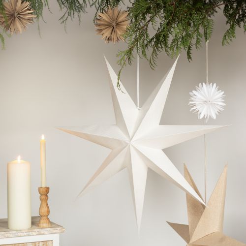 Artikel Pappersstjärna vit julstjärna för belysning 60 cm 2 st