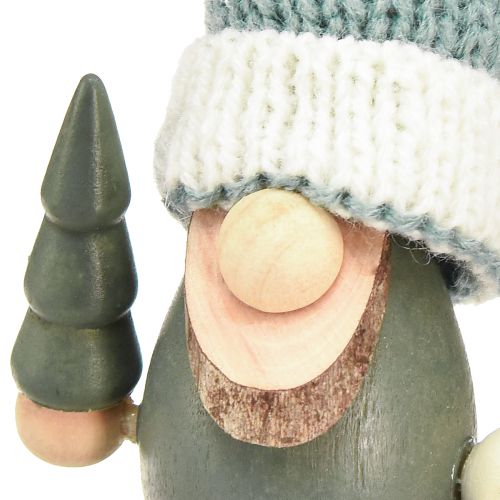 Artikel Jultomte dekoration tomte trä grön mint H14cm 6 st