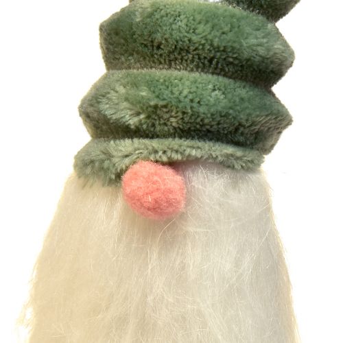 Floristik24 Festlig tomte med spiralgrön hatt och vitt skägg 65cm - Skandinavisk julmagi för ditt hem - 2 st