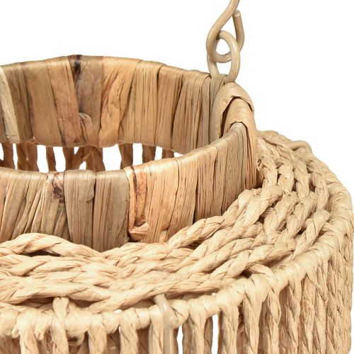 Artikel Raffia lykta med handtag naturfiber för LED ljus Ø19cm H36cm