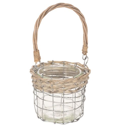 Hängande lyktdekoration, metall, glas, pil, Ø13cm H12cm, 2 stycken köpa | Floristik24.se