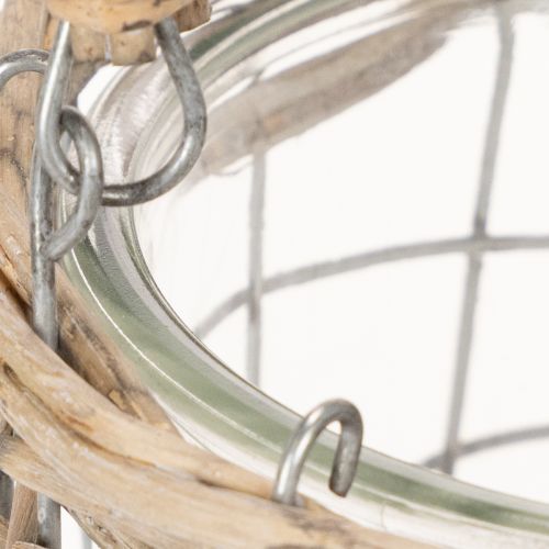Hängande lykta, glas, metall, pil, Ø14,5 cm, 2 stycken | Floristik24.se