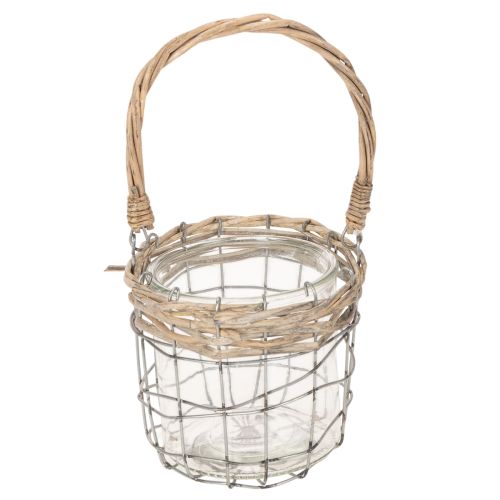 Hängande lykta, glas, metall, pil, Ø14,5 cm, 2 stycken | Floristik24.se