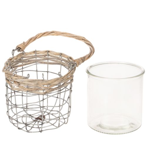 Hängande lykta, glas, metall, pil, Ø14,5 cm, 2 stycken | Floristik24.se