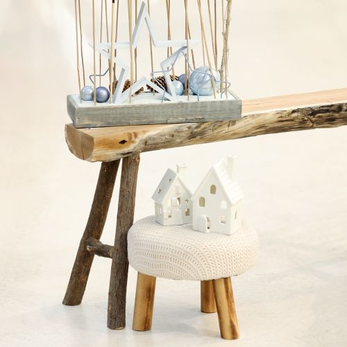 Artikel Lyktahus keramikbordsdekoration advent vit H18cm