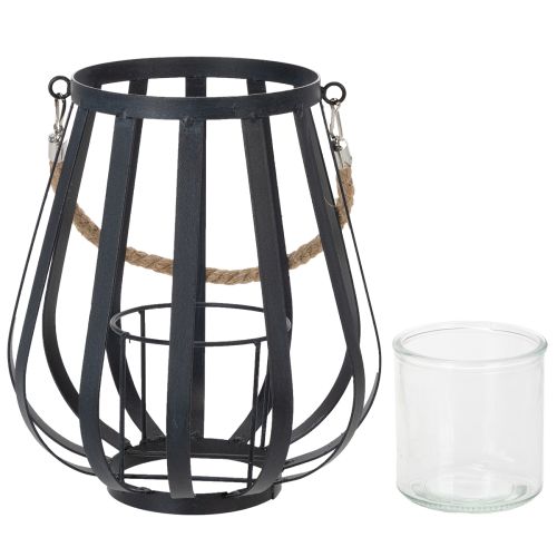 Artikel Metalllykta med glas, antracit, Ø23cm, H27cm