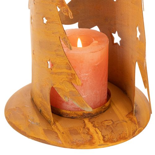 Julgranslykta, metalldekoration i rustik finish, jul H46cm B25.5cm | Floristik24.se