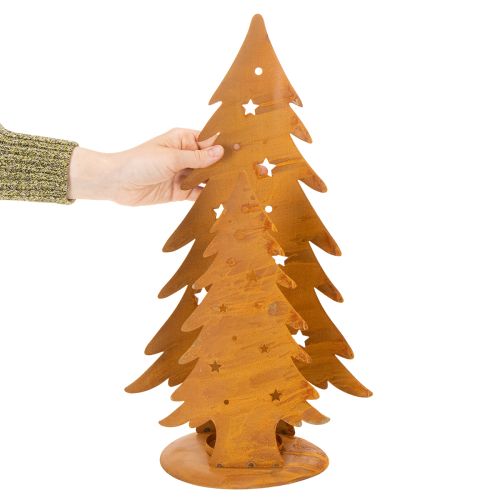 Julgranslykta, metalldekoration i rustik finish, jul H46cm B25.5cm | Floristik24.se
