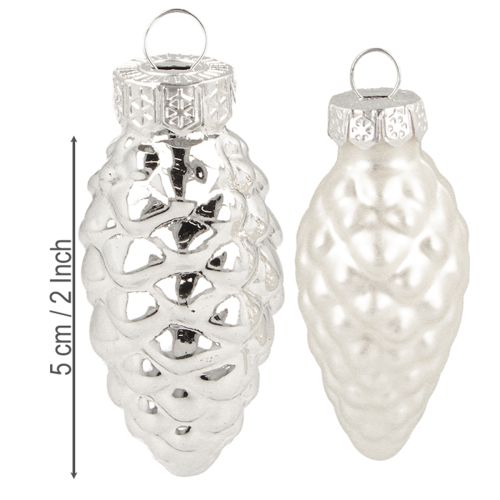 Artikel Strutar i blandad glas, silver, 5 cm, 14 st