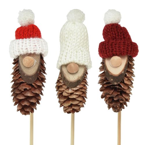 Floristik24 Kottetomte med hatt blompluggtomte 8cm 12 st