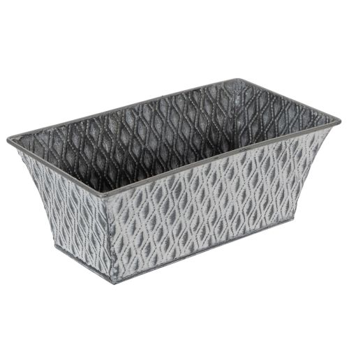Zinkskål med diamantmönster 22 cm × 12 cm