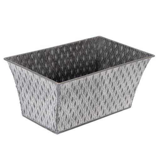 Zinkskål med diamantmönster, 26 cm x 15,5 cm köpa | Floristik24.se