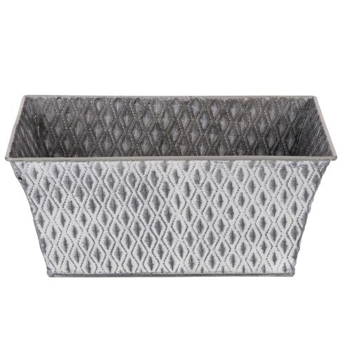 Zinkskål med diamantmönster, 26 cm x 15,5 cm | Floristik24.se