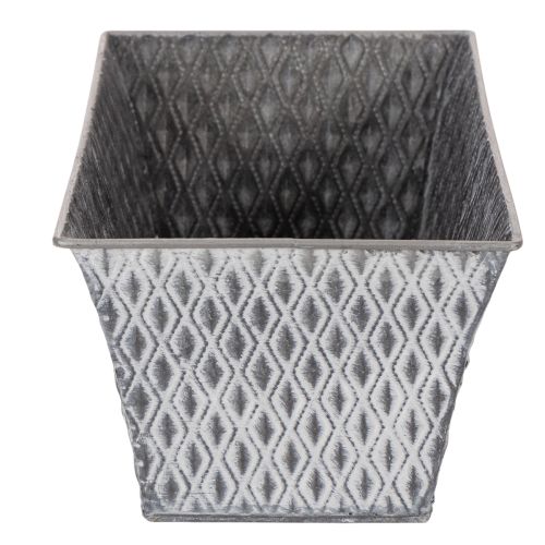 Zinkskål med diamantmönster, 26 cm x 15,5 cm | Floristik24.se