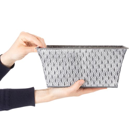 Zinkskål med diamantmönster, 26 cm x 15,5 cm | Floristik24.se