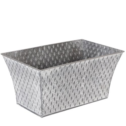 Zinkskål med diamantmönster 30 cm × 18 cm H15 cm köpa | Floristik24.se